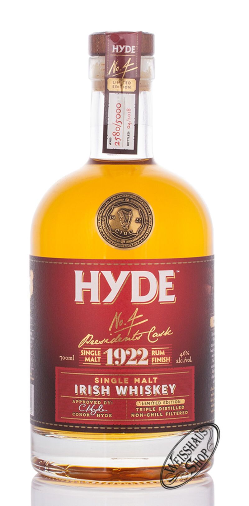 Hyde No. 4 Irish Whiskey Rum Finish 46% vol. 0,70l