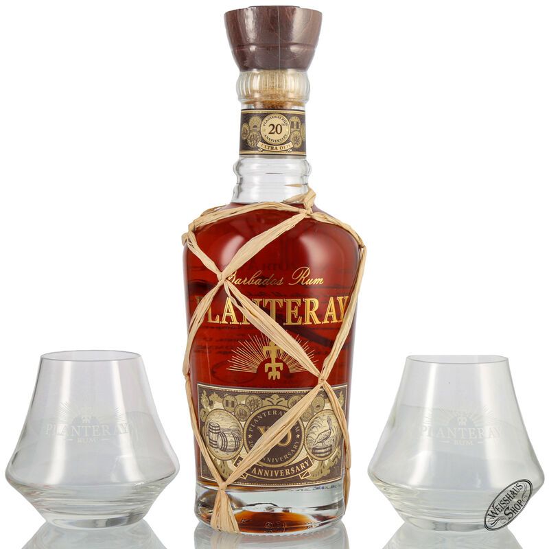 Planteray Barbados X.O. Rum 20th Anniversary Geschenk-Set 40% vol. 0,70l