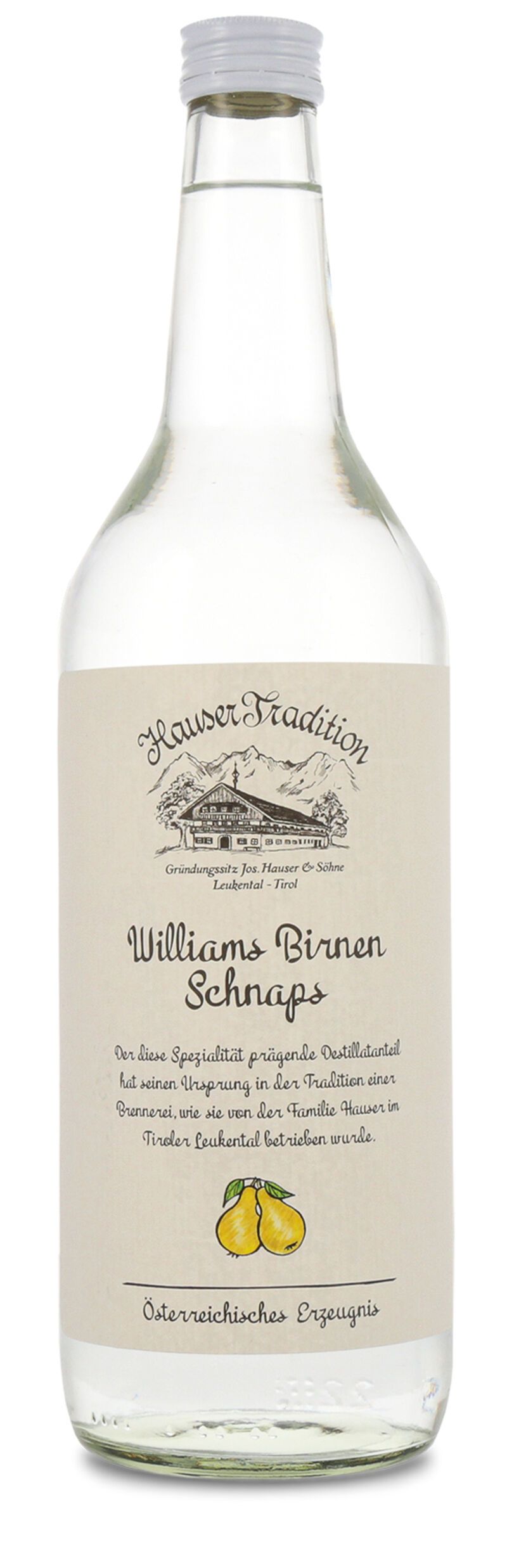Hauser Williams Birnen Schnaps 35% vol. 1,0l