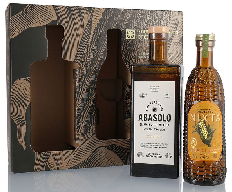 Abasolo Nixta Mexican Corn Whisky Geschenk-Set 1,05l B-Ware