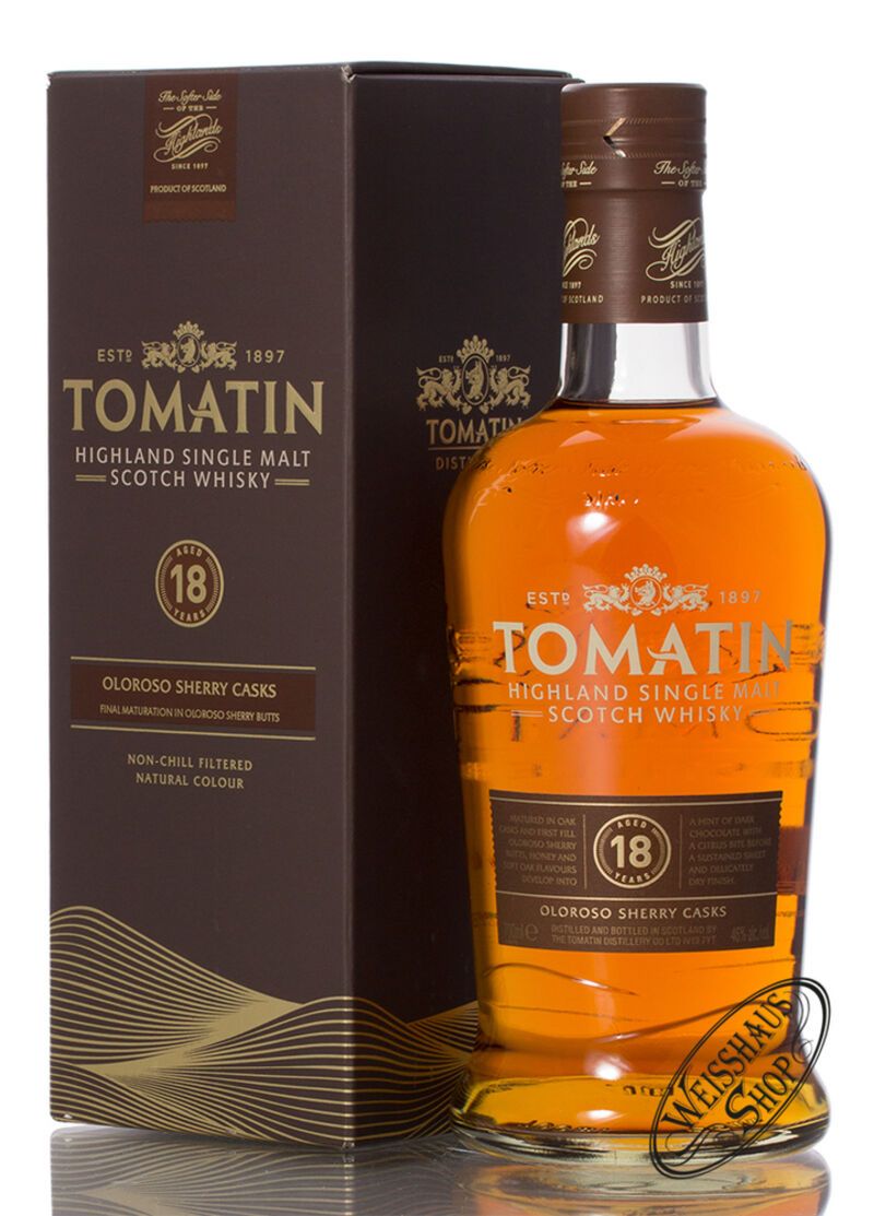 Tomatin 18 YO Highland Single Malt Whisky 46% vol. 0,70l Tomatin 18 YO Highland Single Malt Whisky 46% vol. 0,70l