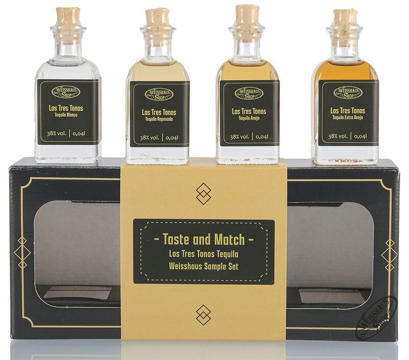 Taste and Match - Los Tres Tonos Tequila 4 x 0,04l Weisshaus Sample Set Taste and Match - Los Tres Tonos Tequila 4 x 0,04l Weisshaus Sample Set