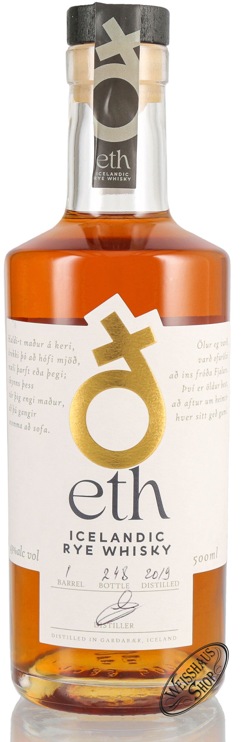 Eth by Eimverk Icelandic Rye Whisky 43% vol. 0,50l
