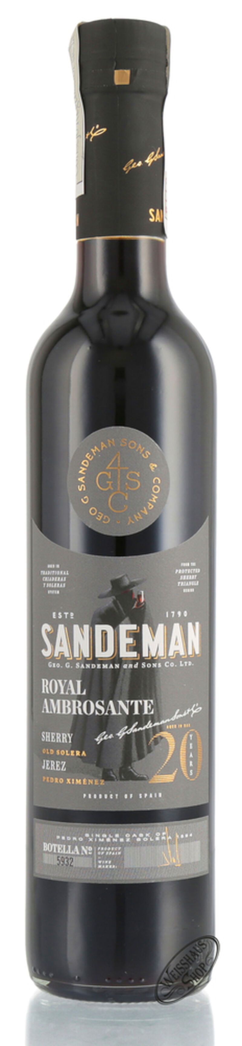 Sandeman 20 YO PX Royal Ambrosante Sherry 17% vol. 0,50l