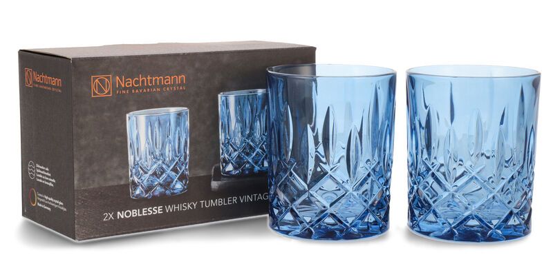 Nachtmann Noblesse Vintage Blue Whisky/Rum Tumbler Set 2 Gläser