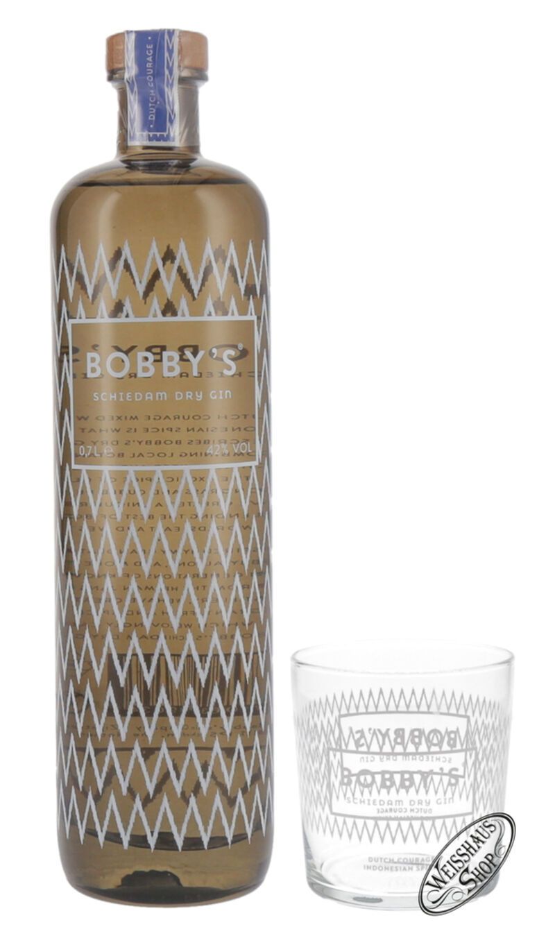 Bobby's Schiedam Dry Gin Geschenk-Set 42% vol. 0,70l