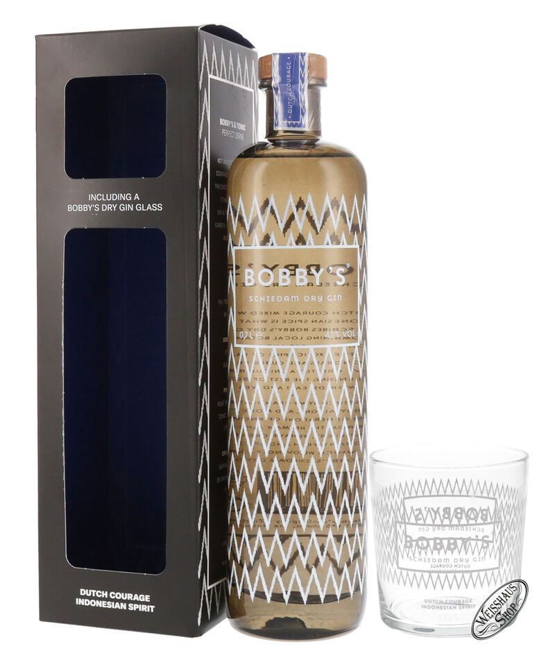 Bobby's Schiedam Dry Gin Geschenk-Set 42% vol. 0,70l Bobby's Schiedam Dry Gin Geschenk-Set 42% vol. 0,70l